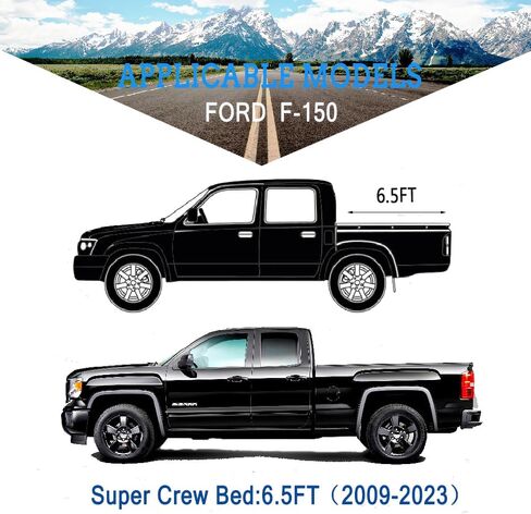 7 طبقات غطاء شاحنة مقاوم للماء مخصص مناسب Ford F150 SuperCrew Cab 6.5ft Bed من 2009 إلى 2025، 6 طبقات غطاء سيارة بيك اب ثقيل الوزن في الهواء الطلق داخلي من الشمس والأشعة فوق البنفسجية والمطر والثلوج والرياح. in Kuwait