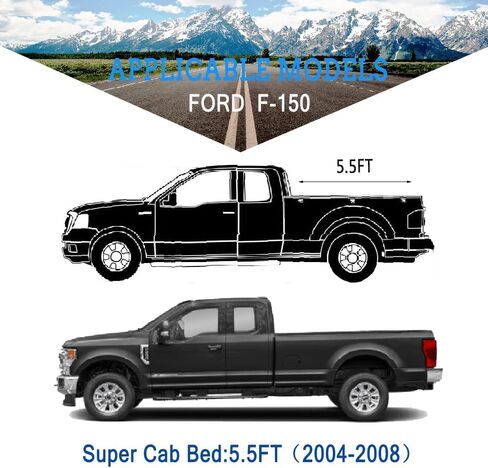 7 طبقات غطاء شاحنة مقاوم للماء مخصص مناسب Ford F150 SuperCrew Cab 6.5ft Bed من 2009 إلى 2025، 6 طبقات غطاء سيارة بيك اب ثقيل الوزن في الهواء الطلق داخلي من الشمس والأشعة فوق البنفسجية والمطر والثلوج والرياح. in Kuwait
