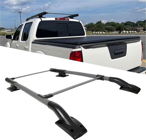 ECOTRIC Roof Rack/Rail Crossbar Compatible with 2005-2022 Nissan Frontier 4 Door Adjustable Aluminum Luggage Cargo Carrier in Saudi Arabia