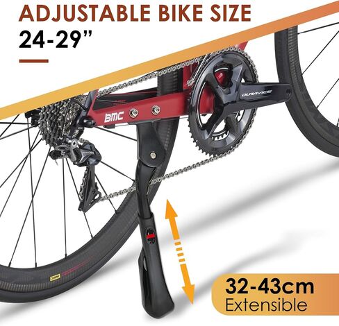 Bike Kickstand 24"-29", Adjustable Height, for Adult Bikes, Kids Bikes, Electric Bikes, Mountain Bikes, Fat Tire Bikes, Motorcycles, Requires 2 Holes in Chainstay (40mm Apart) in Saudi Arabia