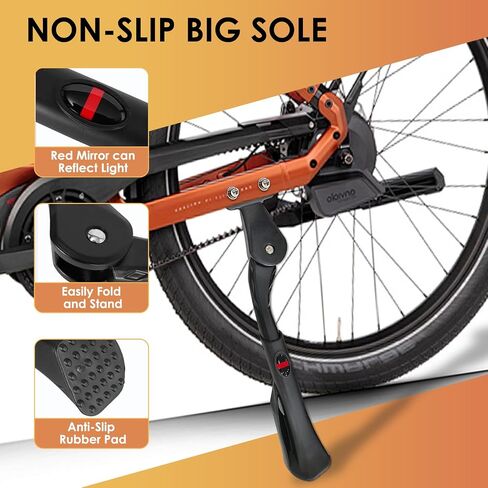 Bike Kickstand 24"-29", Adjustable Height, for Adult Bikes, Kids Bikes, Electric Bikes, Mountain Bikes, Fat Tire Bikes, Motorcycles, Requires 2 Holes in Chainstay (40mm Apart) in Saudi Arabia