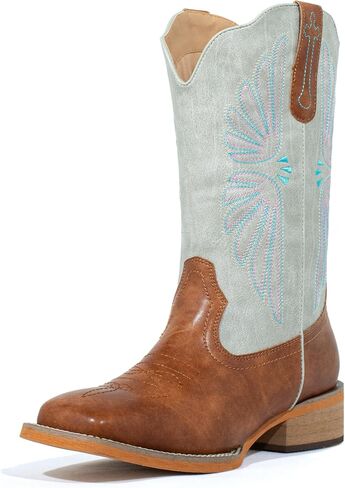 SheSole Women's Cowboy Boots Square Toe Cowgirl Boots Wide Calf Fashion Western Boots in Kuwait