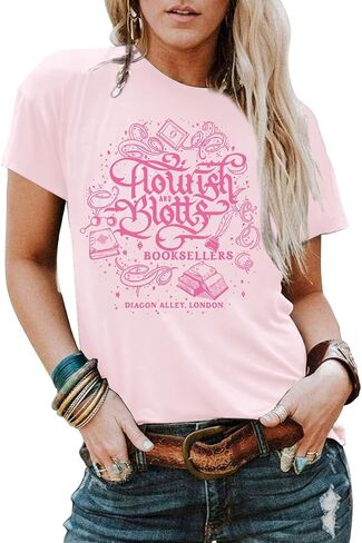 Magical Shirt for Women Magic School T-Shirt Cute Castle Bookish Graphic Tees Family Holiday Vacation Short Sleeve Tops in Saudi Arabia