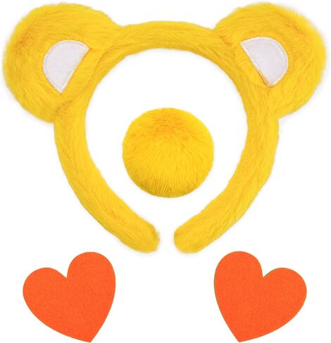 4PCS Bear Costume Bear Ears Headband Tail Heart Stickers Adult Halloween Cosplay Party Accessories in Saudi Arabia