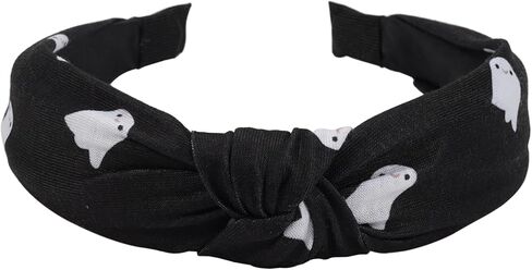 Lonext 4PCS Halloween Headbands for Women Knotted Headband with Spooky Ghost Pumpkin Corn Spider Skeleton Halloween Hair Accessories for Girls in Kuwait