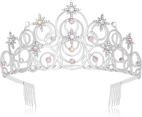 Princess Crown Tiaras for Girls, Silver Bubble Tiara Crystal Queen Crown Headband, Prom Birthday Party Wedding Halloween Costume Accessories for Women Girls in Saudi Arabia