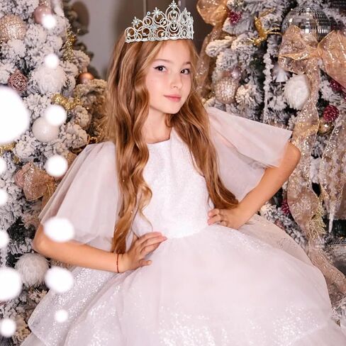 Princess Crown Tiaras for Girls, Silver Bubble Tiara Crystal Queen Crown Headband, Prom Birthday Party Wedding Halloween Costume Accessories for Women Girls in Saudi Arabia