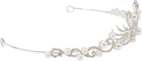 Beaupretty Swan Tiara White Swan Crown لؤلؤة التاج كريستال الملكة هالة حجر الراين الشعر مجوهرات مسابقة الزفاف حفلة موسيقية الأميرة لحفل زفاف عيد ميلاد حفلة موسيقية عرض in Saudi Arabia