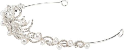 Beaupretty Swan Tiara White Swan Crown لؤلؤة التاج كريستال الملكة هالة حجر الراين الشعر مجوهرات مسابقة الزفاف حفلة موسيقية الأميرة لحفل زفاف عيد ميلاد حفلة موسيقية عرض in Saudi Arabia
