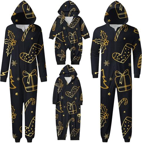 Family Christmas Pajamas Matching Sets Onesie Xmas Snowflake Print PJs Set Long Sleeves Holiday Family Sleepwear in Saudi Arabia