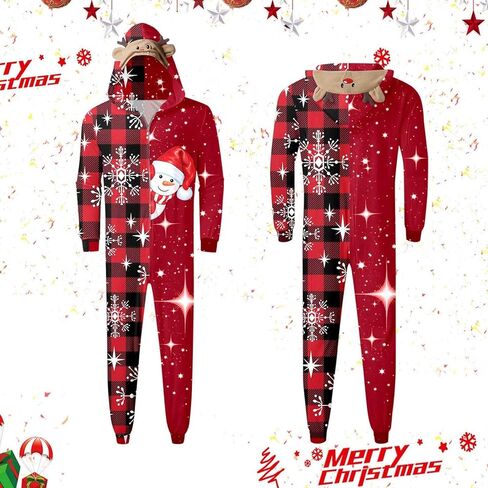Family Christmas Pajamas Matching Sets Onesie Xmas Snowflake Print PJs Set Long Sleeves Holiday Family Sleepwear in Saudi Arabia