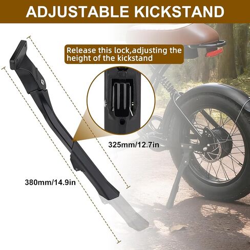 JERBOR Kickstand for Cycrown CycRun/CycRun Classic/CycHunter/CycHunter Pro/EB5 Mini E-Bike, Adjustable High Toughness Thickened Aluminium Alloy Kick Stand for Cycrown E-Bike Accessoires in Saudi Arabia