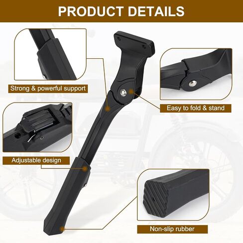 JERBOR Kickstand for Cycrown CycRun/CycRun Classic/CycHunter/CycHunter Pro/EB5 Mini E-Bike, Adjustable High Toughness Thickened Aluminium Alloy Kick Stand for Cycrown E-Bike Accessoires in Saudi Arabia