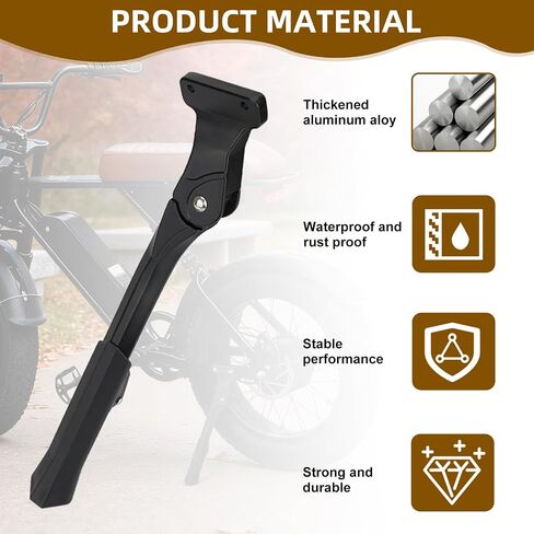 JERBOR Kickstand for Cycrown CycRun/CycRun Classic/CycHunter/CycHunter Pro/EB5 Mini E-Bike, Adjustable High Toughness Thickened Aluminium Alloy Kick Stand for Cycrown E-Bike Accessoires in Saudi Arabia