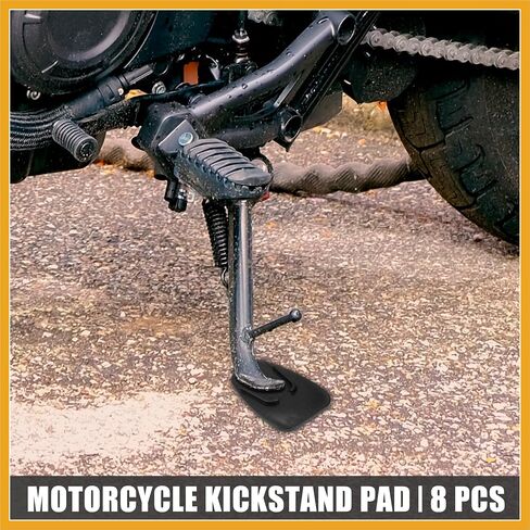 8pcs Motorcycle Kickstand Pad Support Plate Pad Parking Stand Side Stand Extension Pad Black Replacement in Saudi Arabia