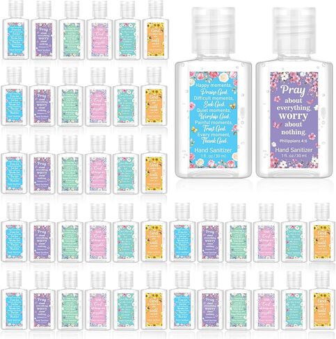 Frienda 24 Packs Christian Mini Hand Sanitizer Bulk Bible Verse Hand Sanitizer Travel Size Various Scents Christian Gift for Religious Church Favors Women Coworker Employees in Saudi Arabia