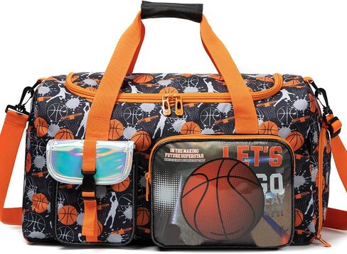 Kids Duffle Bag Boys Overnight Bag for Kids Weekender Travel Bags for Boys Sports Gym Basketball Tennis Bags with Shoe Compartment in Kuwait
