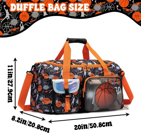 Kids Duffle Bag Boys Overnight Bag for Kids Weekender Travel Bags for Boys Sports Gym Basketball Tennis Bags with Shoe Compartment in Kuwait