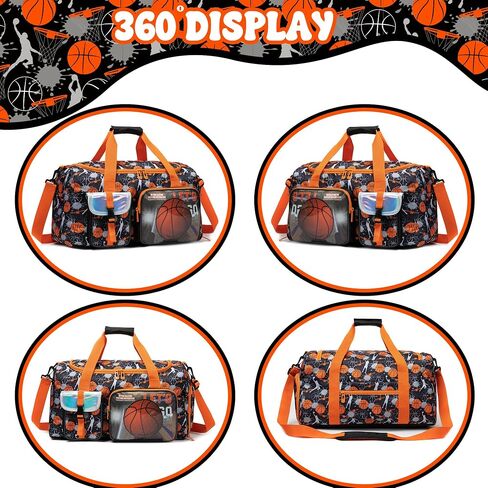 Kids Duffle Bag Boys Overnight Bag for Kids Weekender Travel Bags for Boys Sports Gym Basketball Tennis Bags with Shoe Compartment in Kuwait