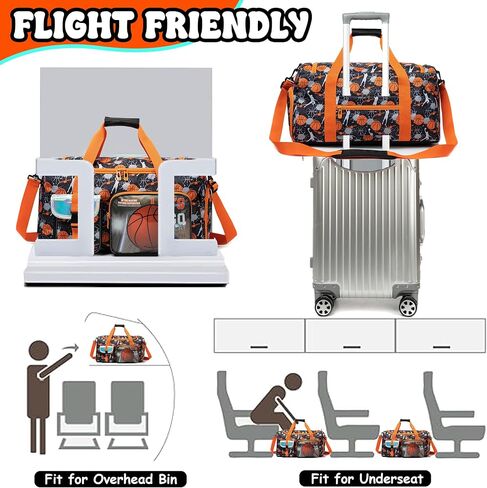 Kids Duffle Bag Boys Overnight Bag for Kids Weekender Travel Bags for Boys Sports Gym Basketball Tennis Bags with Shoe Compartment in Kuwait