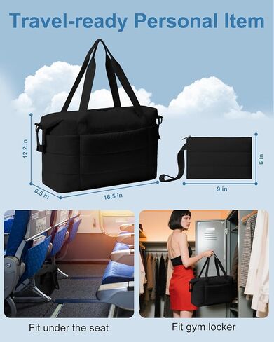 JUNGYOON Gym Bag for Women – Lightweight Weekender Overnight Bags with Toiletry Pouch, Quilted Travel Duffle Carry On Bag in Saudi Arabia