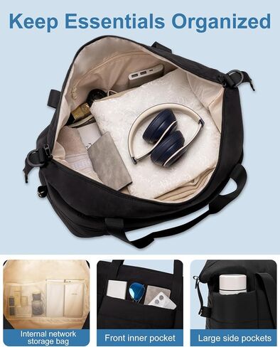 JUNGYOON Gym Bag for Women – Lightweight Weekender Overnight Bags with Toiletry Pouch, Quilted Travel Duffle Carry On Bag in Saudi Arabia