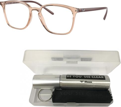 مجموعة النظارات Ray-Ban RX7185: طقم تنظيف النظارات RX 7185 5940 باللون البني الفاتح in Saudi Arabia