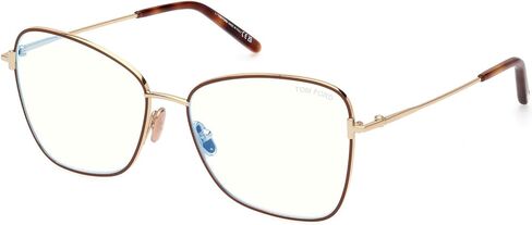 Tom Ford Eyeglasses FT 5906 -B 046 Shiny Pale Gold, Matte Brown Enamel, t Logo in Saudi Arabia