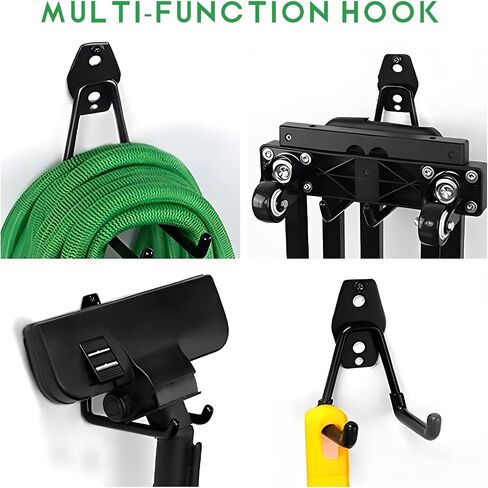 Garage Hooks, Wall Mount Heavy-Duty J-Hook with Anti-Slip Coating, Utility Steel Wall Storage Hanger for Hanging Power Cable Bike Hose Garden Tools, Car Accessories in Saudi Arabia