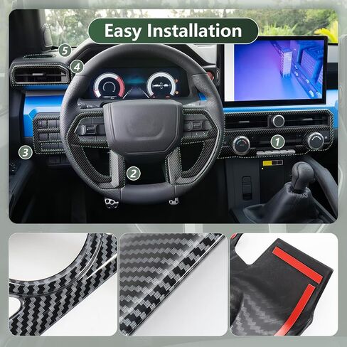 8PCS Center Console Interior Decoration Trim Compatible with Tacoma 2024 2025(Carbon Fiber Style) in Saudi Arabia