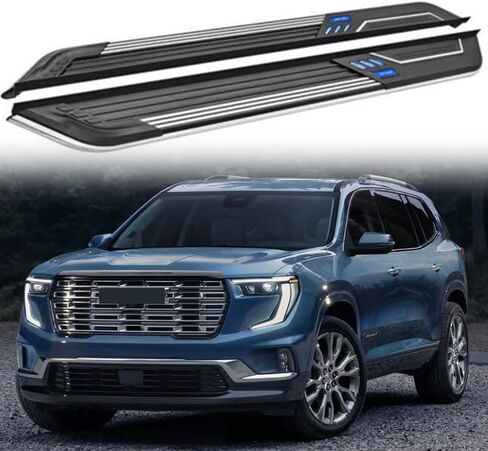 Fit for 2024 2025 GMC Acadia Running Boards Side Steps Nerf Bar Accessories （Suitable for Gasoline Models ） in Saudi Arabia