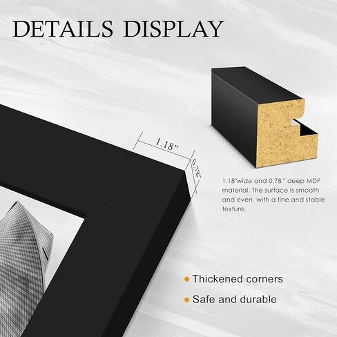 إطار ملصق مقاس 24 × 36، إطارات ملصقات سوداء مقاس 24 × 36 بوصة للملصقات والمطبوعات الفنية، تثبيت على الحائط أفقيًا أو رأسيًا، عبوتان. in Kuwait