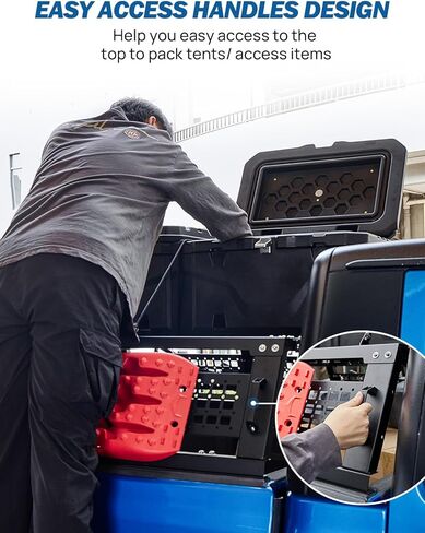 رف سرير JOYTUTUS Overland متوافق مع 2020-2025 Gladiator JT/ 2005-2025 Tacoma&Frontier/ 2019-2025 Ranger/ 2015-2025 Colorado&Canyon، رف سرير بارتفاع 14.96 بوصة بوزن 900 رطل لخيمة التخييم مع لوحة مولي in Saudi Arabia
