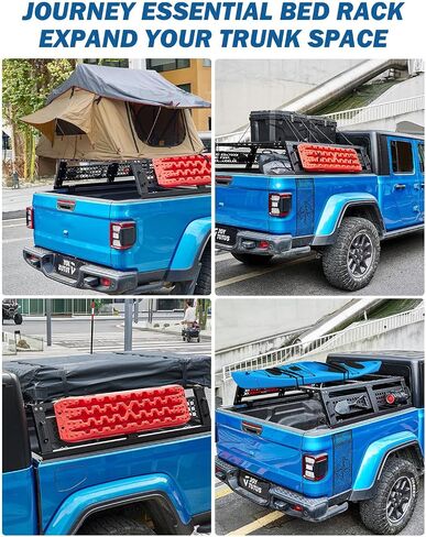 رف سرير JOYTUTUS Overland متوافق مع 2020-2025 Gladiator JT/ 2005-2025 Tacoma&Frontier/ 2019-2025 Ranger/ 2015-2025 Colorado&Canyon، رف سرير بارتفاع 14.96 بوصة بوزن 900 رطل لخيمة التخييم مع لوحة مولي in Saudi Arabia