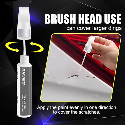 KIKIMO for Honda Touch Up Paint (بلاتينيوم أبيض لؤلؤي (NH-883P)) طقم إصلاح طلاء السيارة لهوندا، 2 في 1 إصلاح الخدوش مع طرف قلم وفرشاة، لون مطابق للإصلاح السريع والسهل in Kuwait