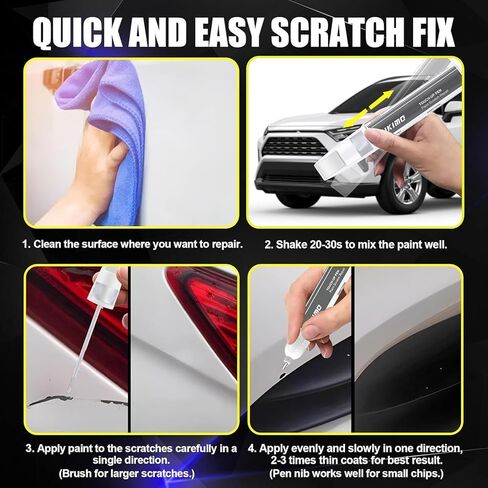 KIKIMO for Honda Touch Up Paint (بلاتينيوم أبيض لؤلؤي (NH-883P)) طقم إصلاح طلاء السيارة لهوندا، 2 في 1 إصلاح الخدوش مع طرف قلم وفرشاة، لون مطابق للإصلاح السريع والسهل in Kuwait