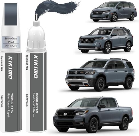 KIKIMO for Honda Touch Up Paint (بلاتينيوم أبيض لؤلؤي (NH-883P)) طقم إصلاح طلاء السيارة لهوندا، 2 في 1 إصلاح الخدوش مع طرف قلم وفرشاة، لون مطابق للإصلاح السريع والسهل in Kuwait