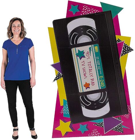 90s VHS Tape Cardboard Stand Up - Over 4 feet Tall - I Love The 1990's Party Decor in Saudi Arabia