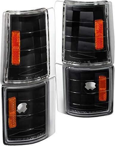 SPEC-D TUNING Black Housing Clear Lens 4PC Corner Lights Compatible with 1994-1998 Chevy C10 Pickup Truck L+R Pair Assembly in Saudi Arabia