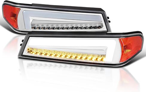 مصابيح زاوية LED كاملة من SPEC-D دخان أسود مع إشارة انعطاف تسلسلية، متوافقة مع 2004-2012 Chevy Colorado، مجموعة المصابيح الأمامية اليسرى + اليمنى in Saudi Arabia