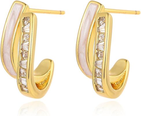 1 Pair Gold Cubic Zirconia Ring with Cat's Eye Stone - Stylish and Elegant Accessory for Everyday Wear in Saudi Arabia