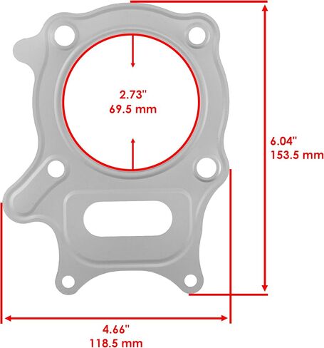 Caltric Cylinder Head and Base Gasket Compatible with Honda TRX250TM Recon 250 2X4 2002-2020 in Saudi Arabia