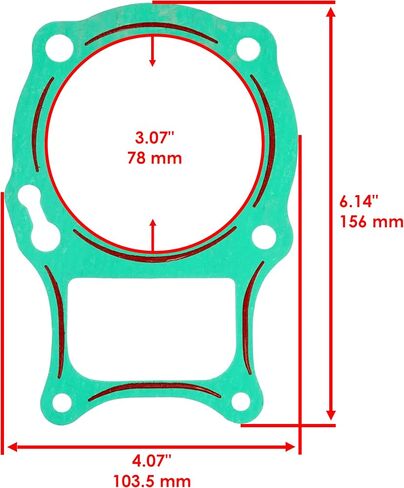 Caltric Cylinder Head and Base Gasket Compatible with Honda TRX250TM Recon 250 2X4 2002-2020 in Saudi Arabia