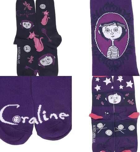 جوارب Bioworld Coraline مختلطة الأيقونات للسيدات كاجوال مكونة من 5 قطع in Saudi Arabia
