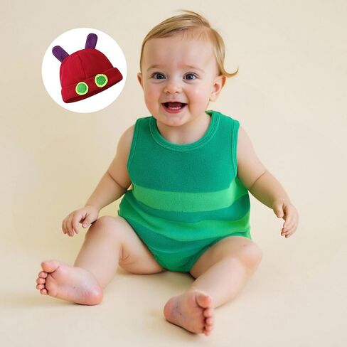 Baby Caterpillar Costume Infant Girl Boy Halloween Costume Sleeveless Hungry Romper with Hat Cosplay Party Outfit in Saudi Arabia