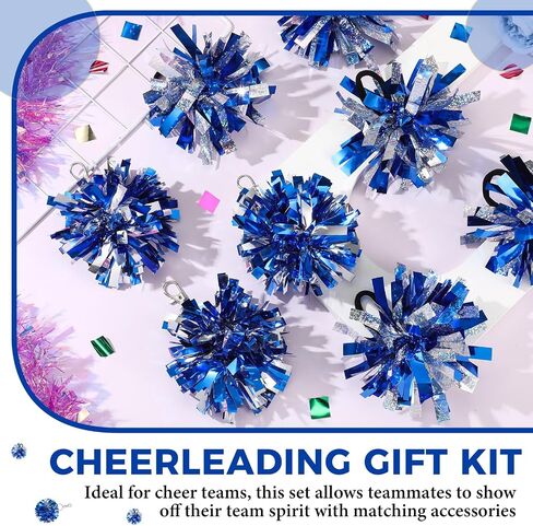 Sureio 24 قطعة من حبال الشعر من Cheer Pom Poms وسلسلة مفاتيح من Cheer Pom Pom مجموعة إكسسوارات التشجيع لزملاء الفريق في الحفلات in Saudi Arabia