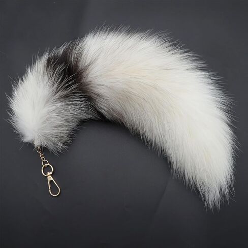 Furry Therian Fox Wolf Tail Keychain, Atiofber 15.75 Faux Fur Costume Fake Tail Handbag Charm for Halloween Cosplay in Saudi Arabia