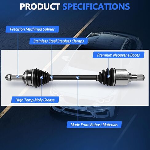 Maxfavor CV Axle Front FWD Fit for Hyundai Elantra 2007 2008 2009 2010 2011 2012 CV Axles Touring GLS GLS SE 2.0L 4Cyl Manual Trans, Driver Passenger Side Left Right A Pair CV Joint Shaft Assembly in Saudi Arabia