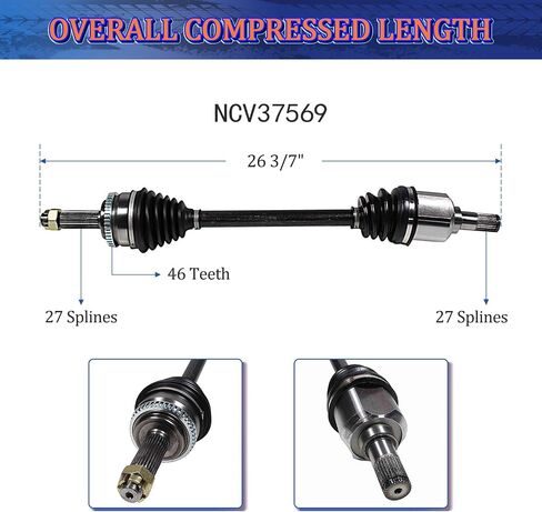 Maxfavor CV Axle Front FWD Fit for Hyundai Elantra 2007 2008 2009 2010 2011 2012 CV Axles Touring GLS GLS SE 2.0L 4Cyl Manual Trans, Driver Passenger Side Left Right A Pair CV Joint Shaft Assembly in Saudi Arabia