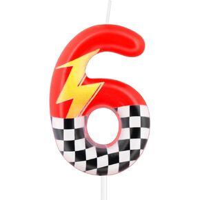 Red Racing 3 Birthday Candles,3rd Birthday Decorations for Boy Girl,Red Number 3 Candle for Cake,Hot Cartoon Anime Cars Cake Toppers for Racing Cars Themed Party Decorations Supplies in Kuwait